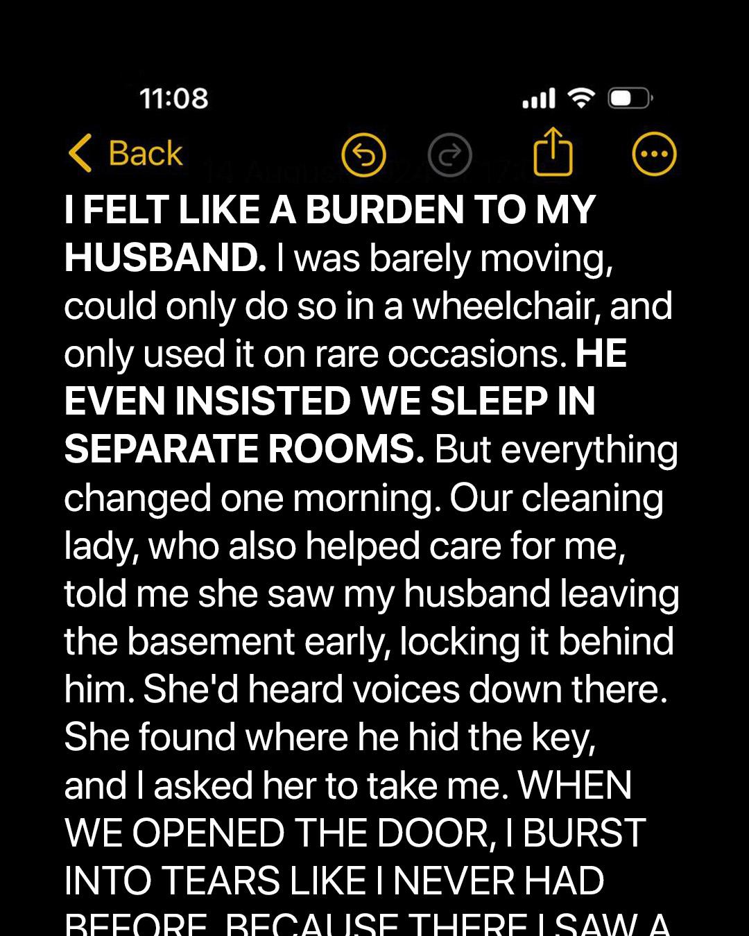 I Thought My Husband Was Hiding an Affair — What I Found in the Basement Made Me Break Down in Tears