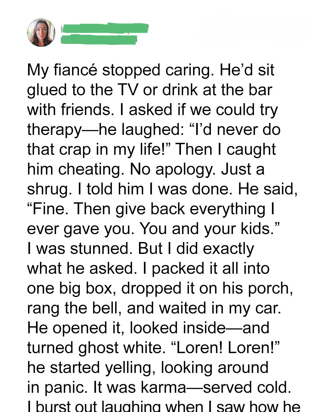 He Cheated, Demanded His Gifts Back — But Karma Had Other Plans