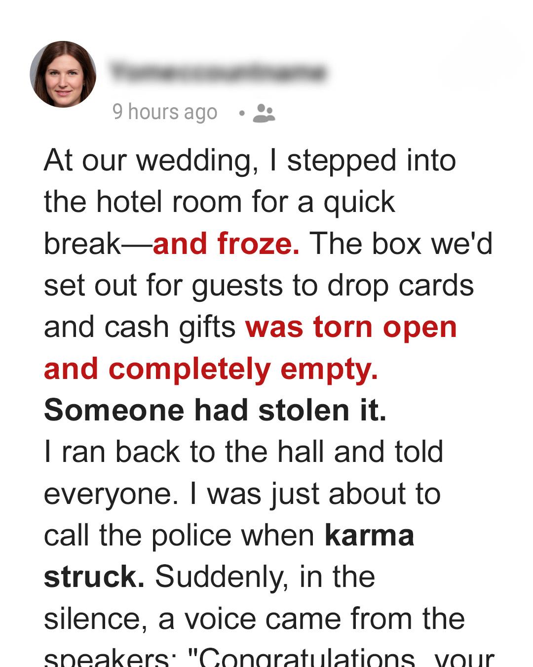Our Wedding Money Disappeared — But Instant Karma Exposed the Thief