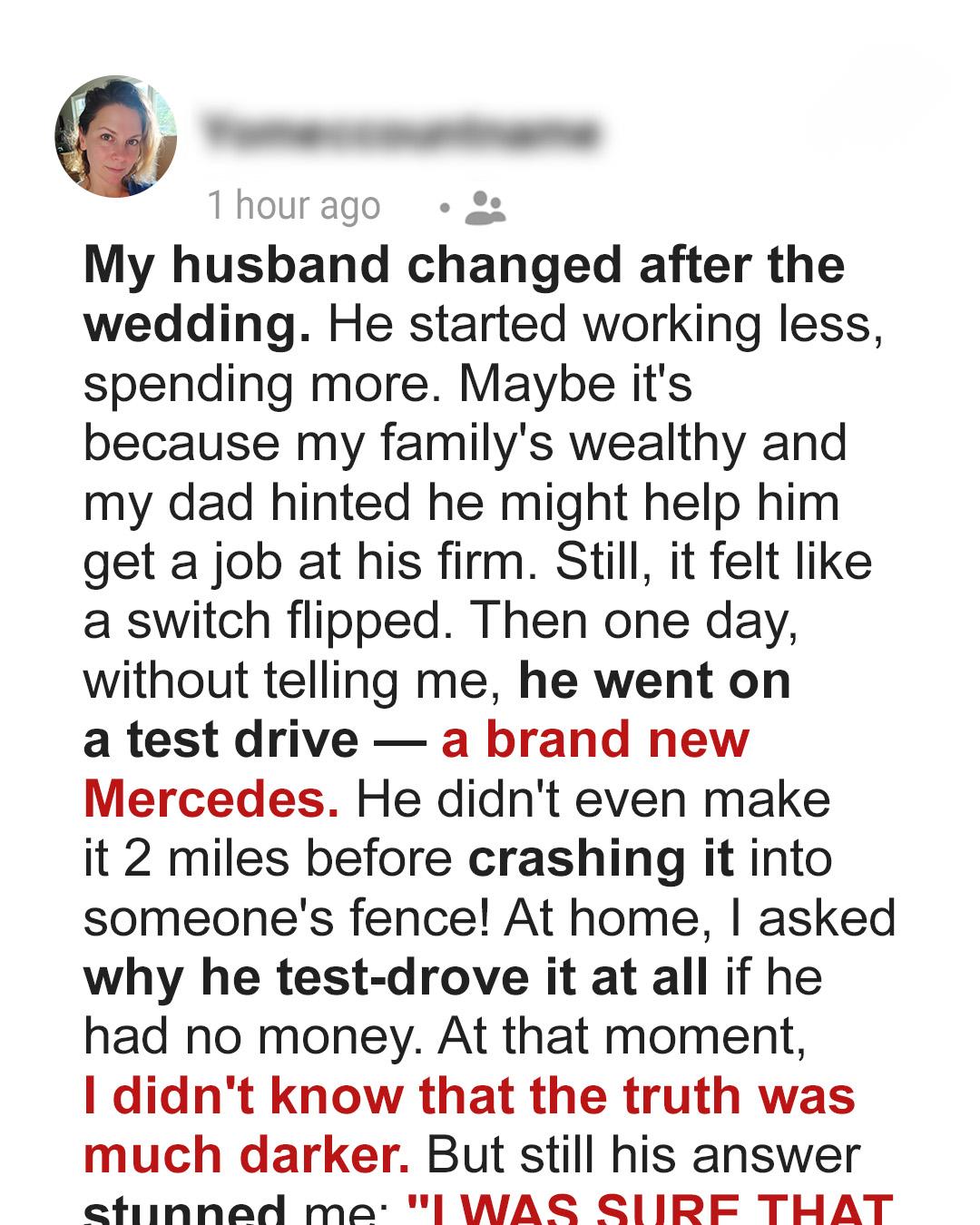 My Husband Crashed a Mercedes and Demanded I Pay — Then I Discovered His Darkest Lie