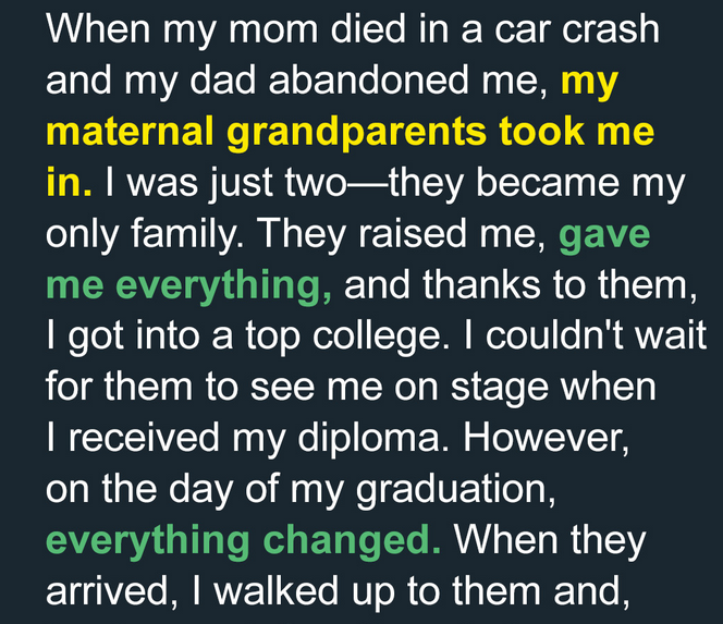 I Didn’t Invite My Grandparents to Graduation—Then Everything Changed