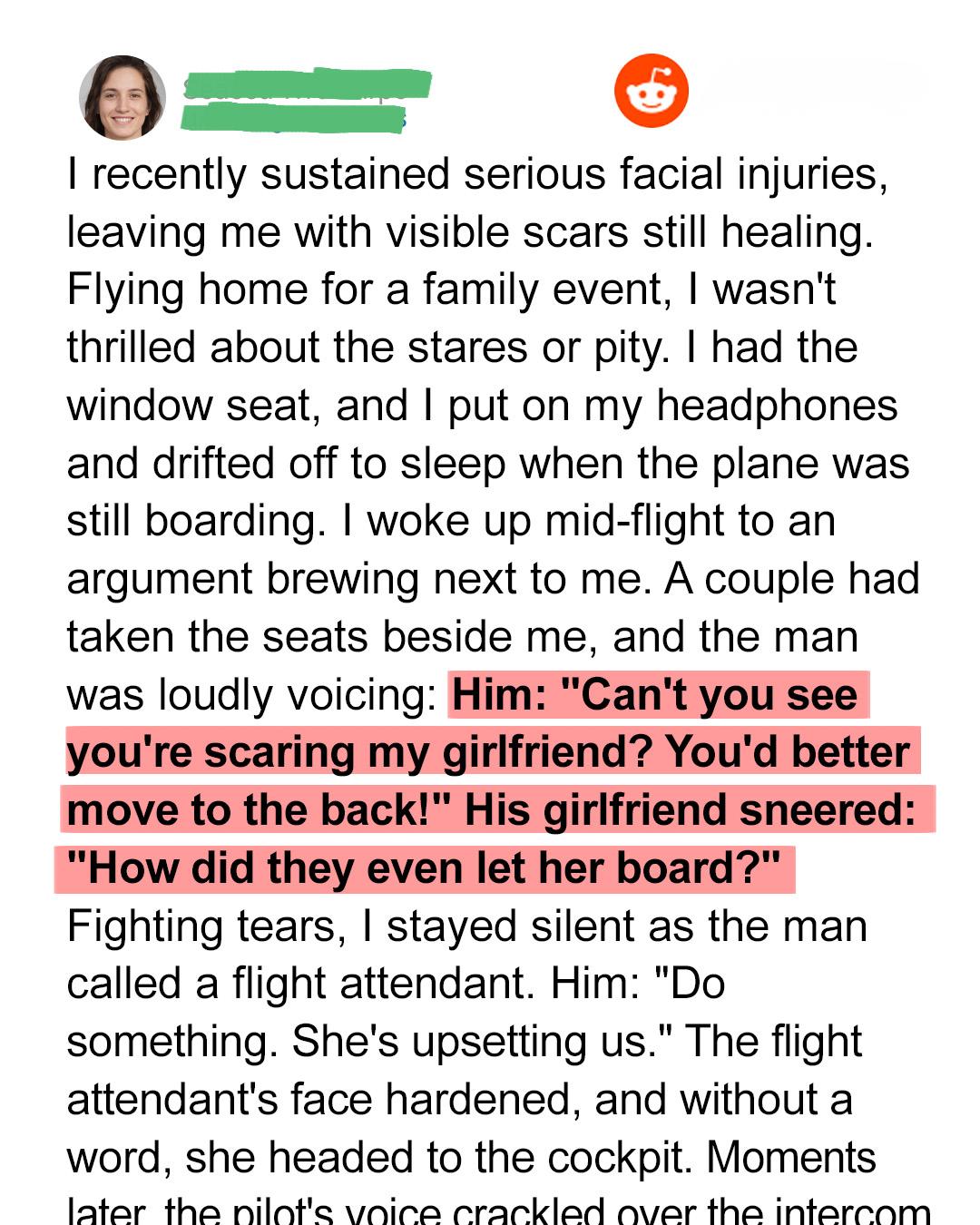 Passenger Targeted Over Facial Scars, Flight Crew Responds with Dignity and Compassion
