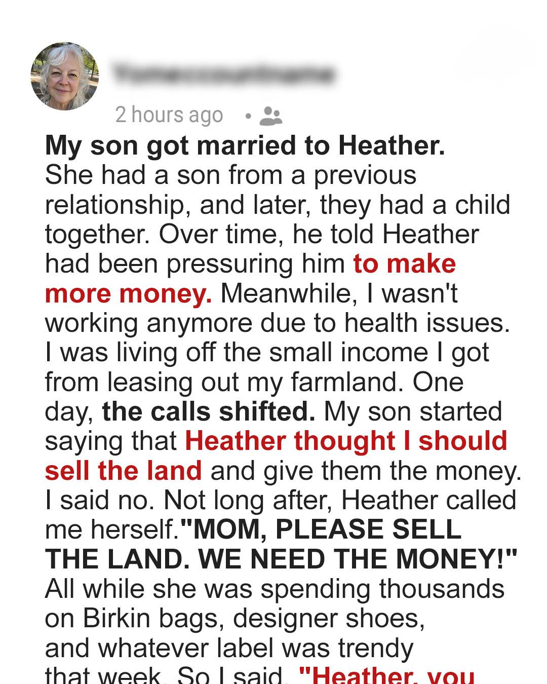 My Daughter-in-Law Demanded I Sell My Land for Luxury—She Didn’t Expect What Came Next