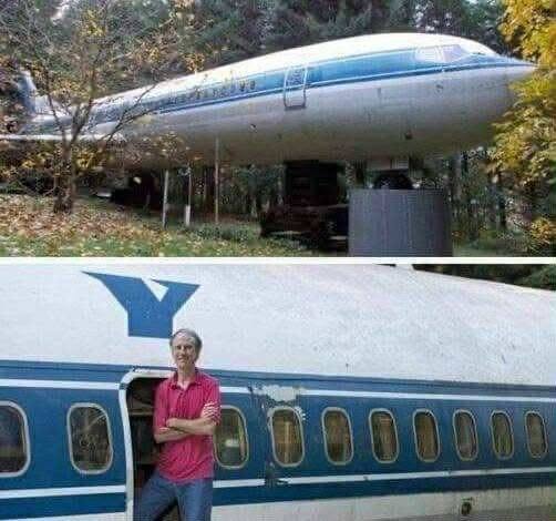 This Man Turned a Retired Boeing 727 into a Unique, Eco-Friendly Home