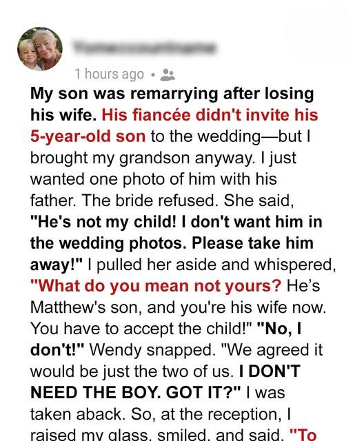 She Tried to Exclude My Grandson from the Wedding — I Made Sure the Truth Was Seen