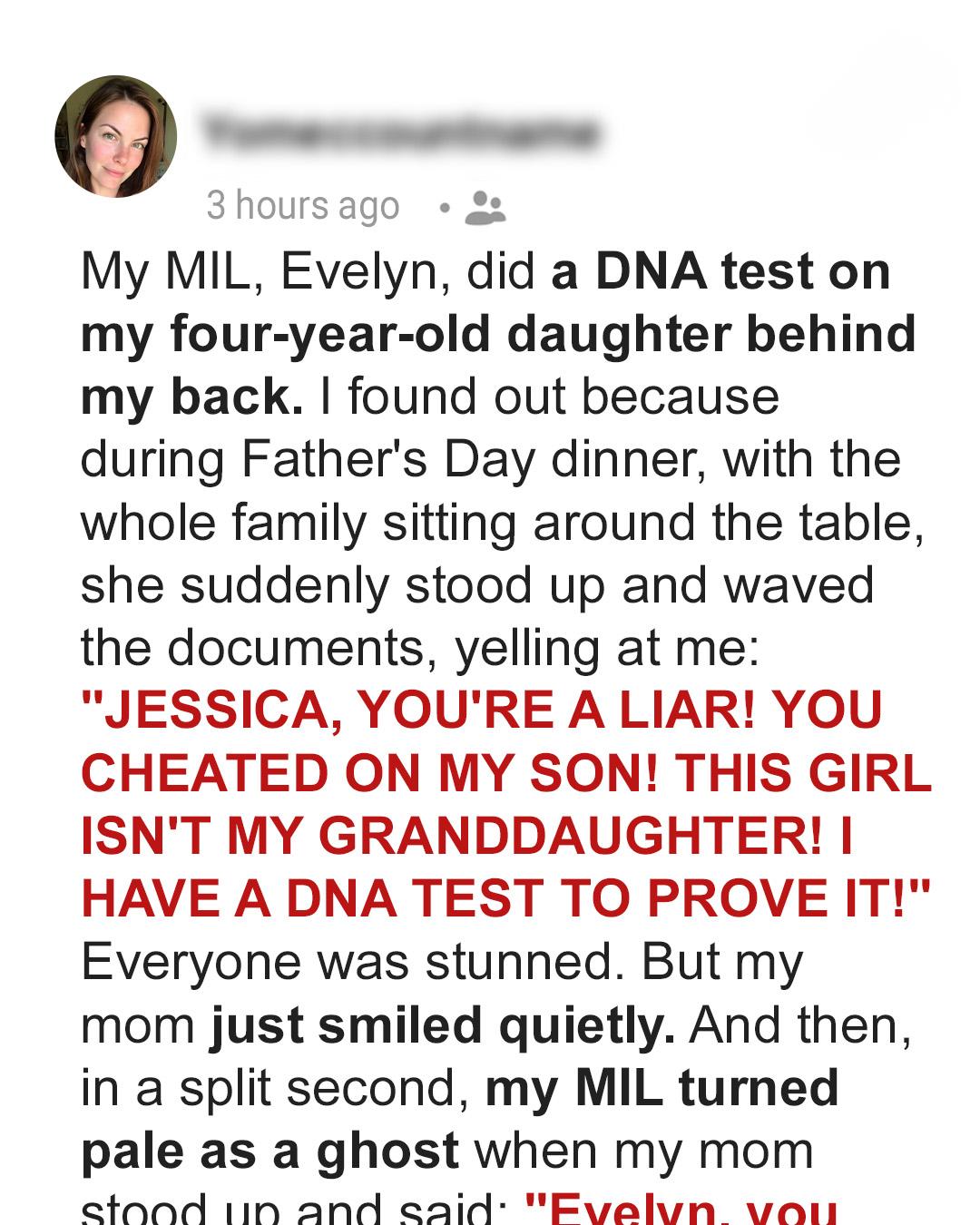 She Brought a DNA Test to Father’s Day—But My Mom’s Calm Reply Left Her Speechless