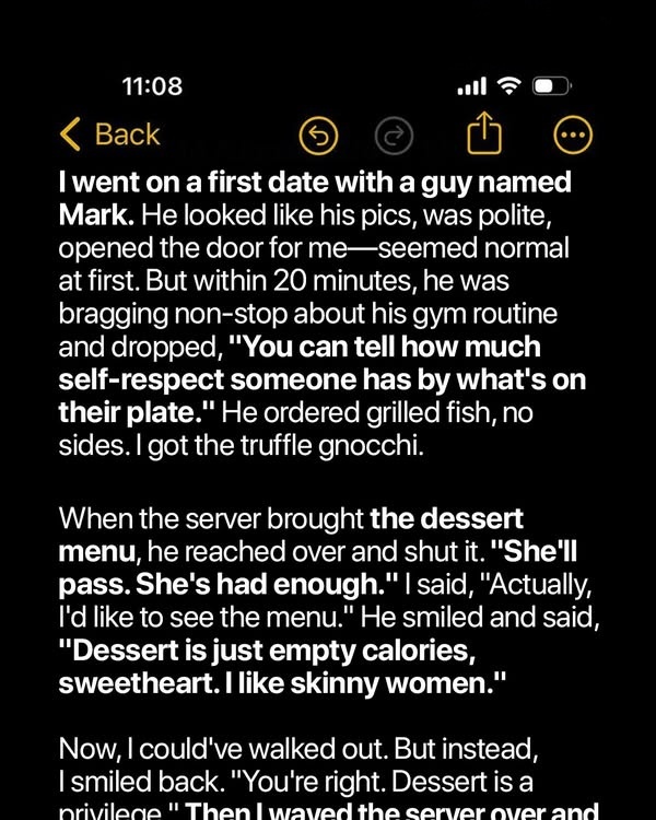 He Told Me to Skip Dessert Because He Likes ‘Thin Women’—So I Served Confidence Instead