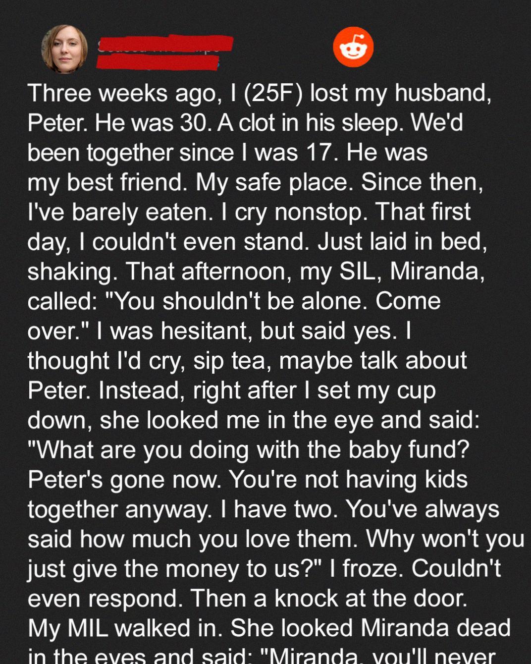 After My Husband Passed, My Sister-in-Law’s True Intentions Left Me Devastated