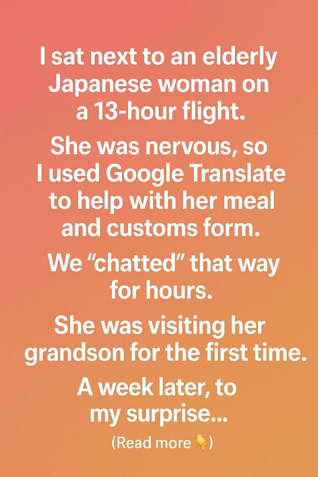 How a Long Flight Led to an Unexpected Friendship