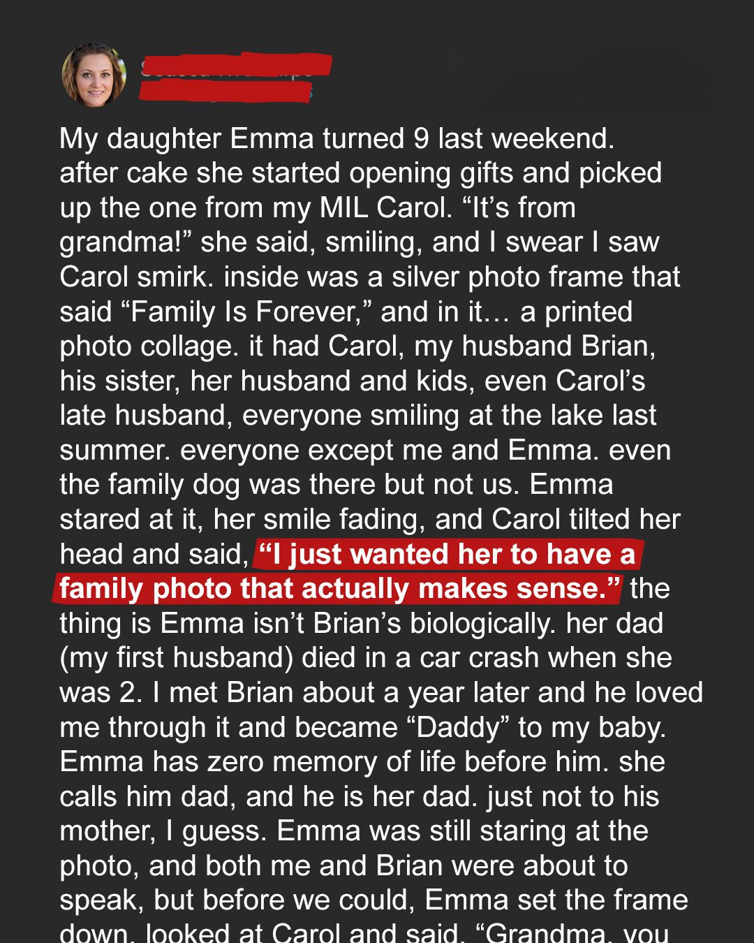 My Mother-in-Law Gave My Daughter a Family Photo That Didn’t Include Us