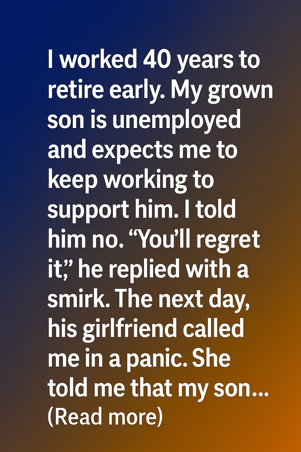 Teaching My Son Responsibility After Retirement