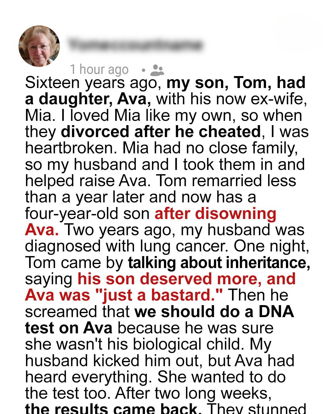 My Son Cut Ties with His Daughter, so We Took Her In – 16 Years Later, His Demand for a DNA Test Left Us Stunned