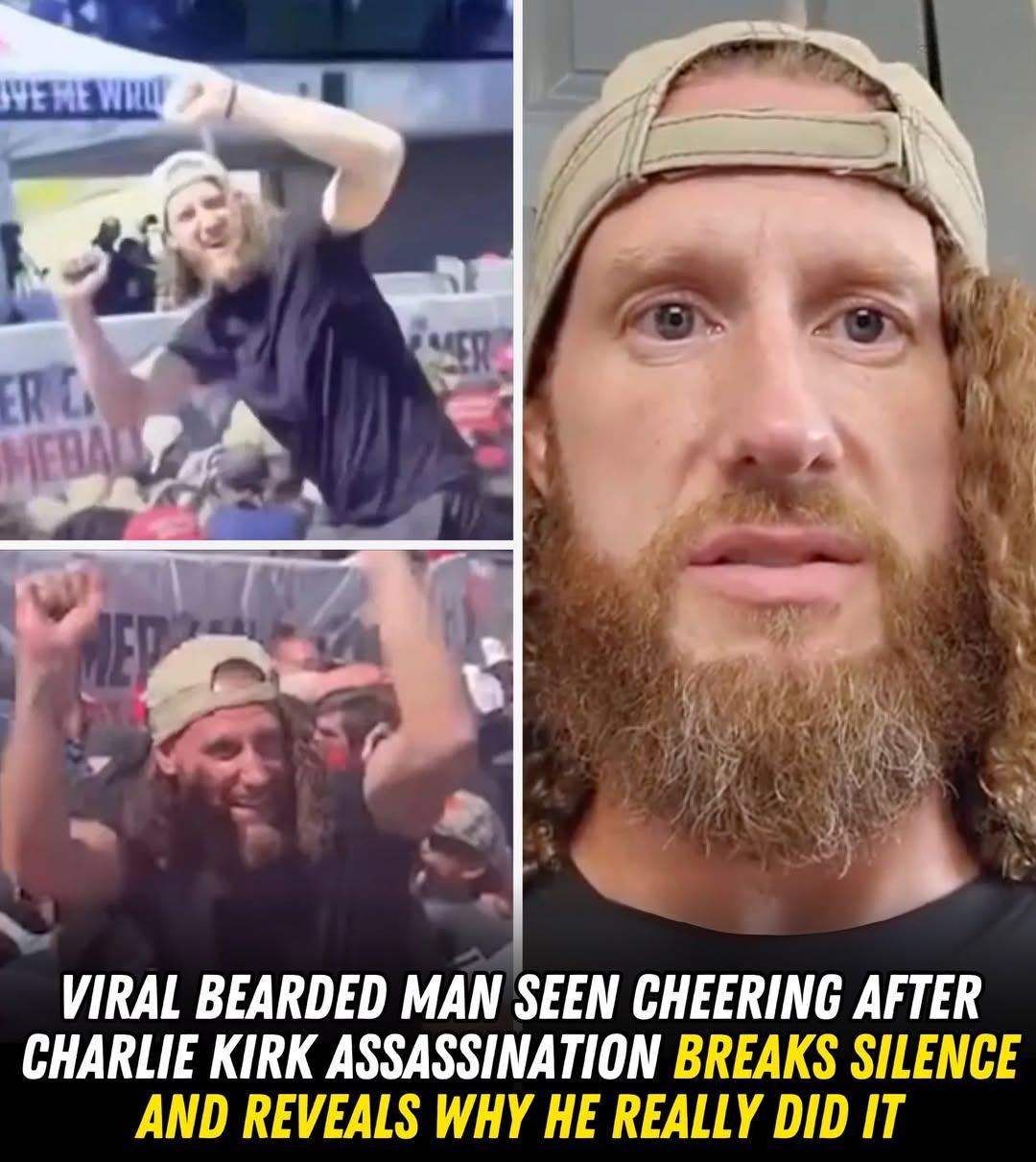 Viral Bearded Man Seen Cheering After Charlie Kirk Shooting Breaks Silence and Explains Why He Did It
