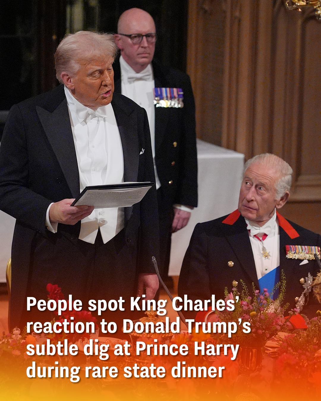 People notice King Charles’ reaction after Donald Trump’s speech leaves out Prince Harry