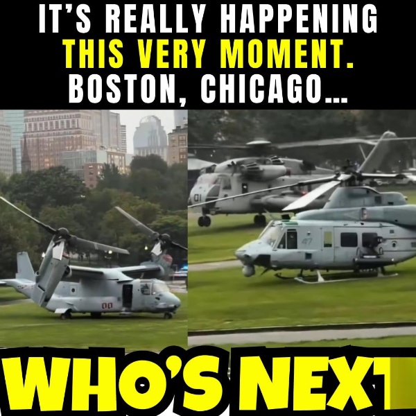 Massive CH-53 Helicopter Stuns Boston With Unforgettable Downtown Landing