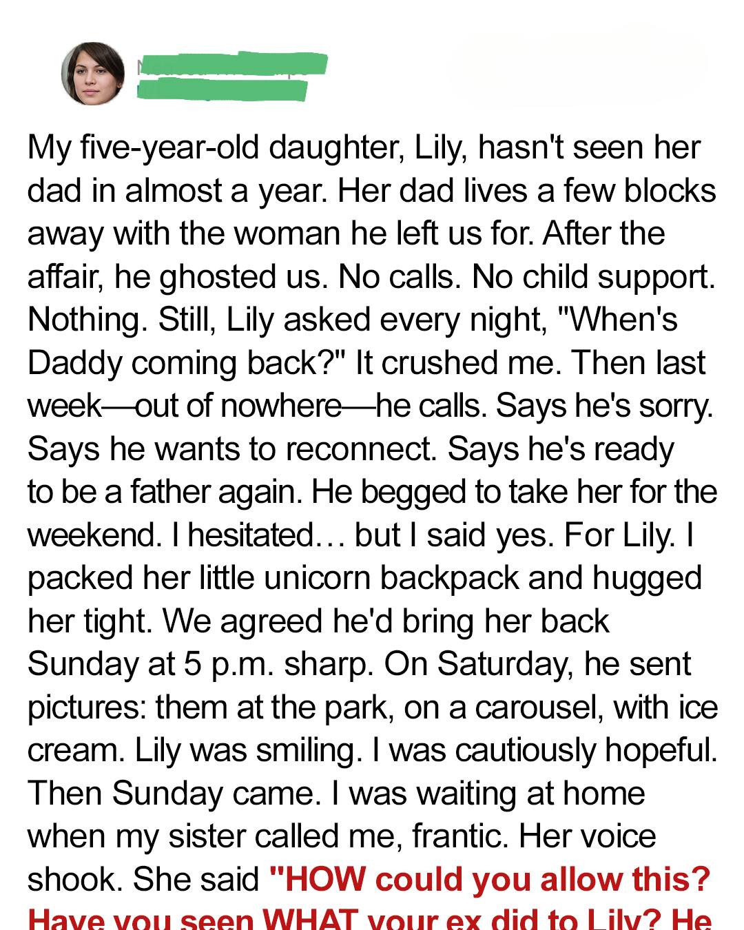 My Ex Asked to Reconnect With Our Daughter – What I Discovered Left Me Shocked