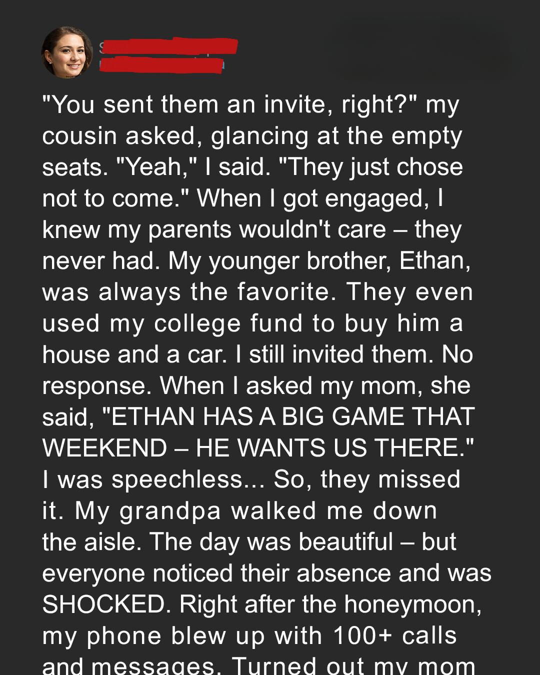 My Parents Chose My Brother’s Game Over My Wedding — Now They’re Facing the Fallout