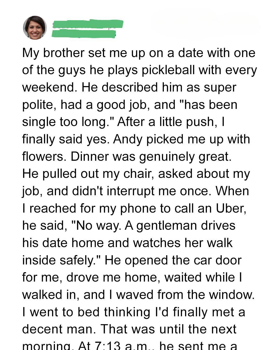 My Date Looked Perfect Until the Next Morning — Then Everything Changed