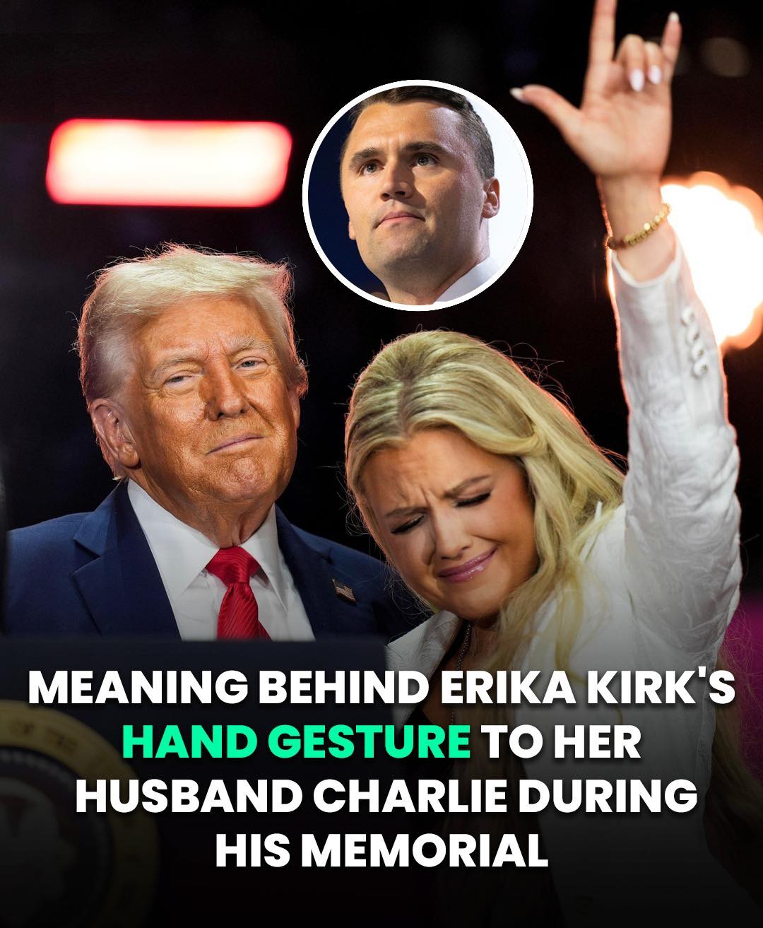 The Powerful Meaning Behind Erika Kirk’s Hand Signal at Her Husband’s Memorial