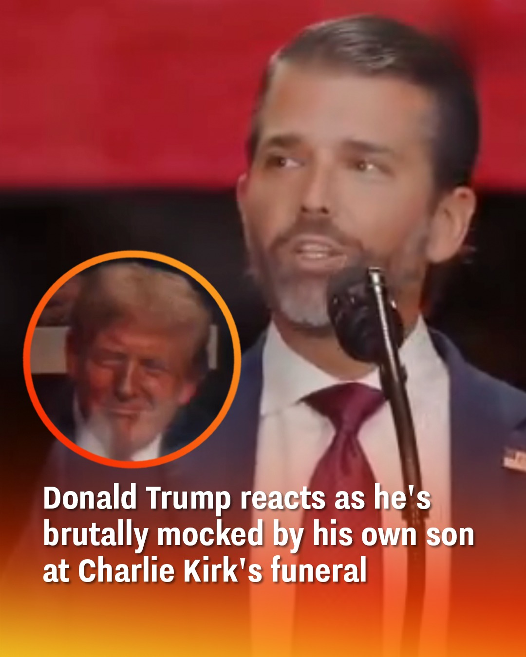 Donald Trump Smiles as His Son Mimics Him During Charlie Kirk’s Memorial