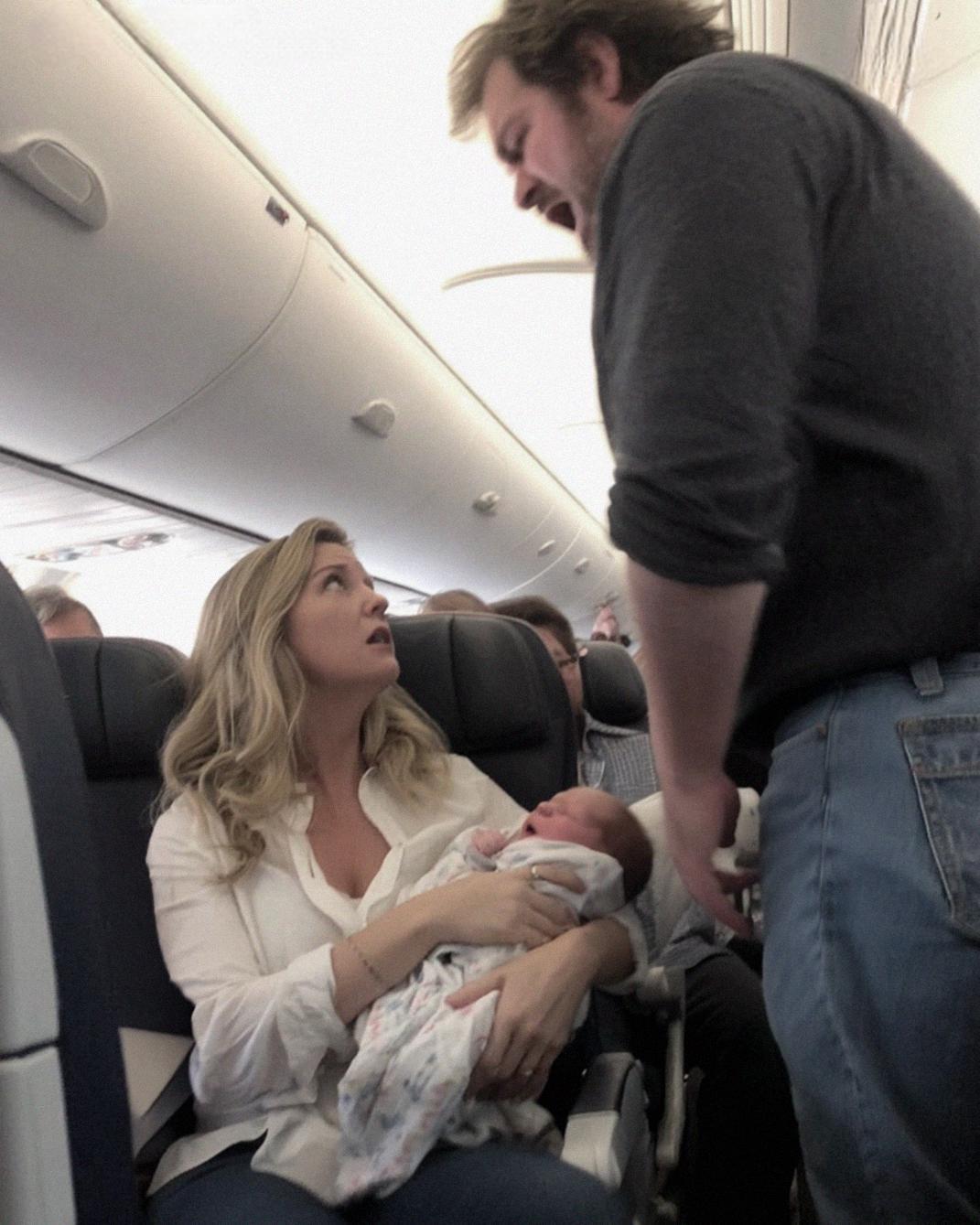 Rude Passenger Told Me to Lock Myself in the Plane Restroom with My Baby – But He Never Expected Who Would Take My Seat