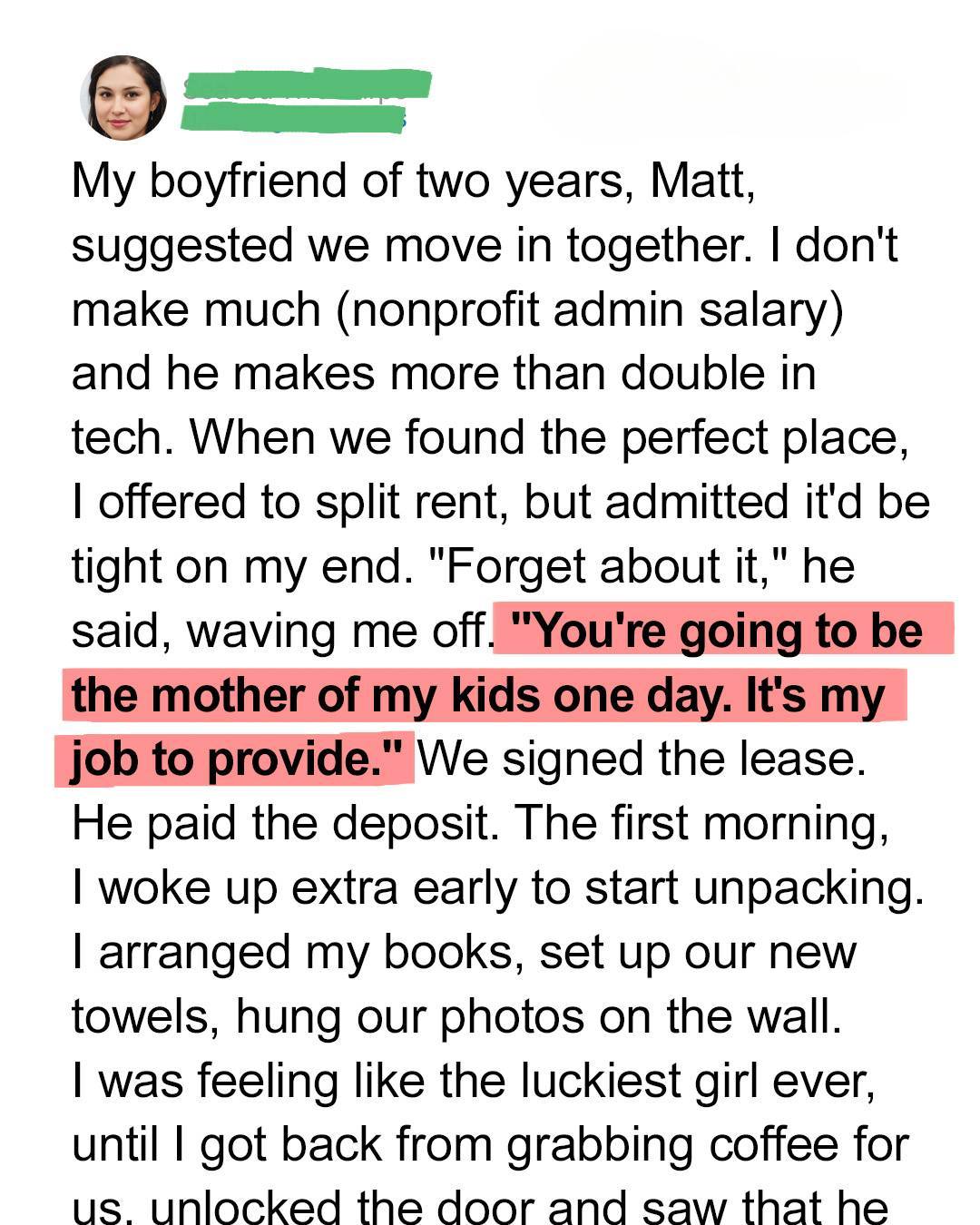 I Thought My Boyfriend’s Generosity Was Sweet — Until I Realized It Came With a Cost I Thought My Boyfriend’s Generosity Was Sweet — Until I Realized It Came With a Cost