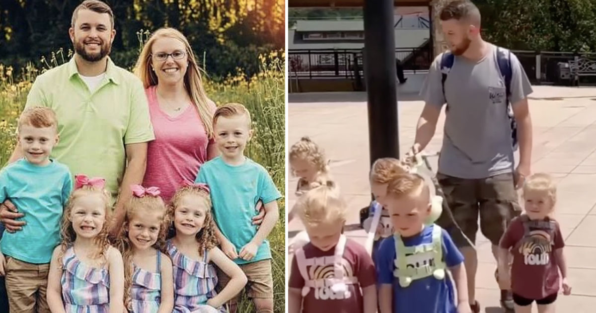 Dad Shamed Online for Using Leashes on His 5-Year-Old Quintuplets – But Experts Say He May Be Right