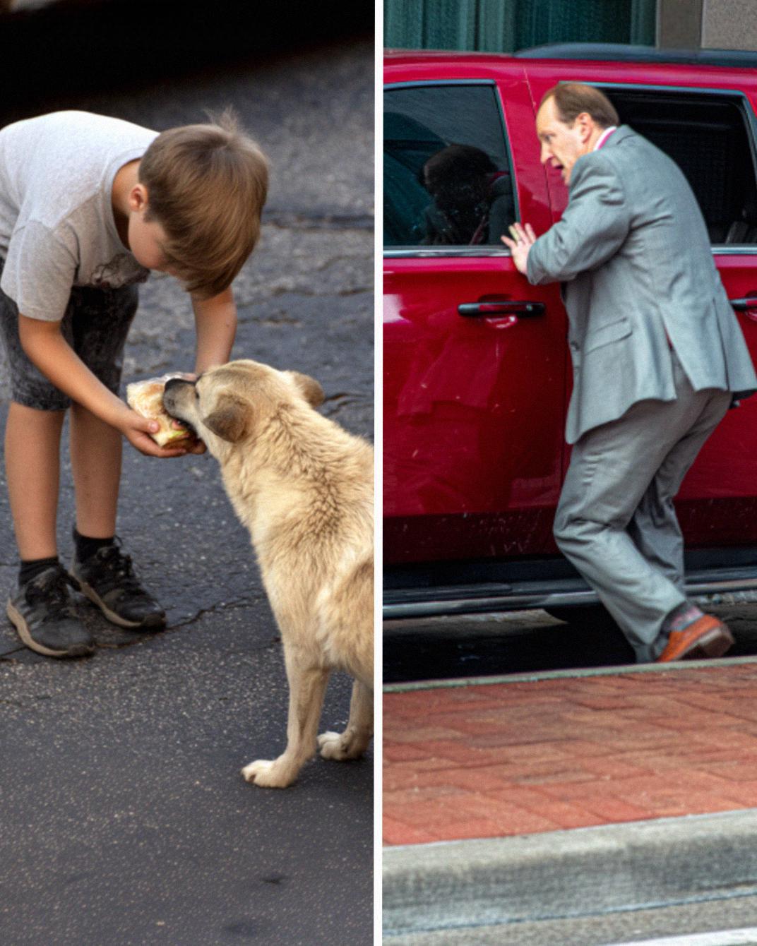 My Son Shared Half His Lunch with a Stray Dog Every Day — Until a Red SUV Pulled Up Beside Him
