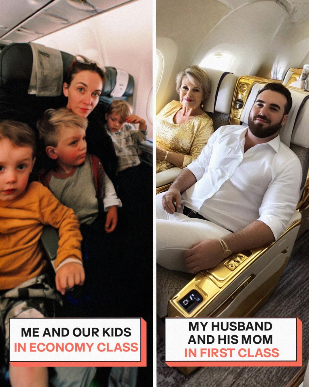 My Husband Bought First Class Tickets for Himself and His Mom, Leaving Me and the Kids in Economy — So I Taught Him a Lesson He’ll Never Forget