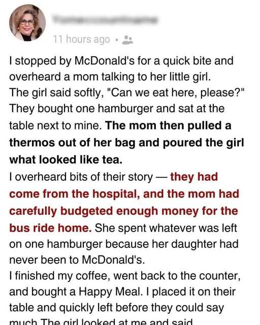 A Simple Lunch at McDonald’s That Restored My Faith in Kindness