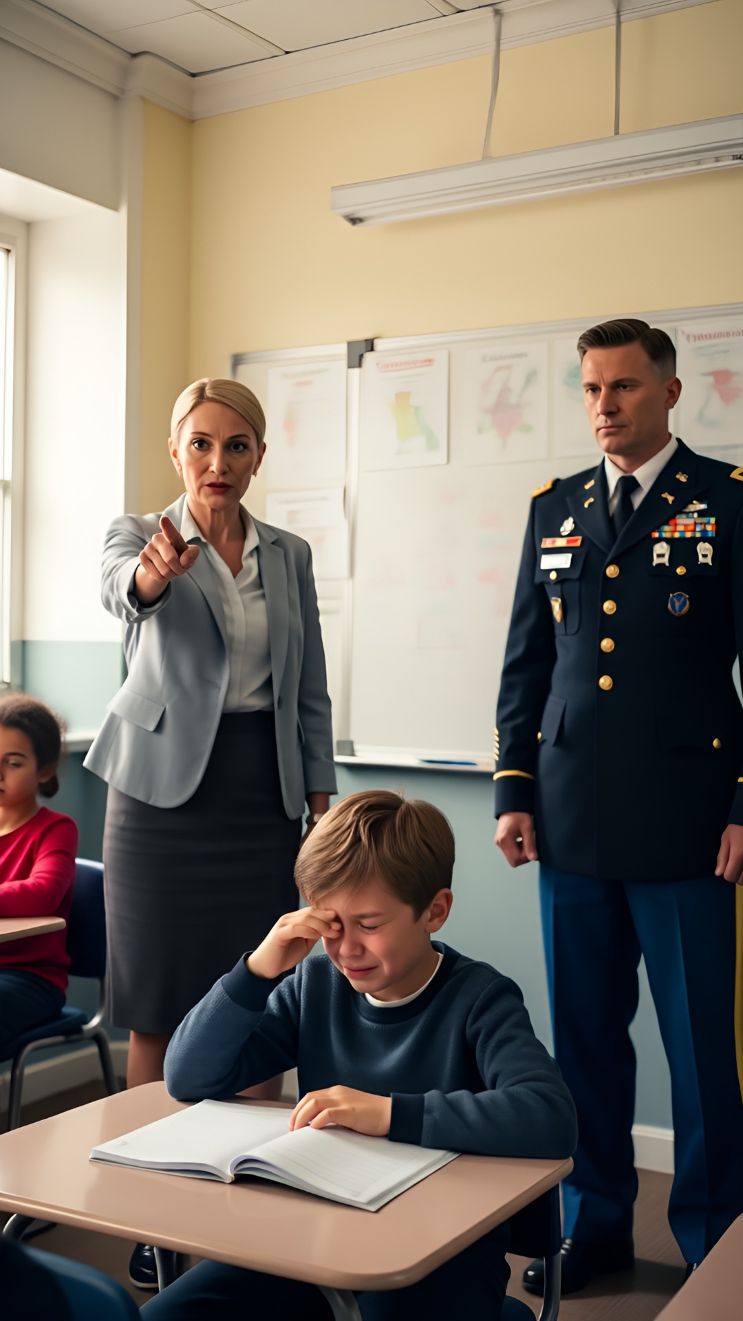 My Son Called From the School Bathroom in Tears—His Teacher Didn’t Believe His Father Was a General, Until I Walked In From the Pentagon