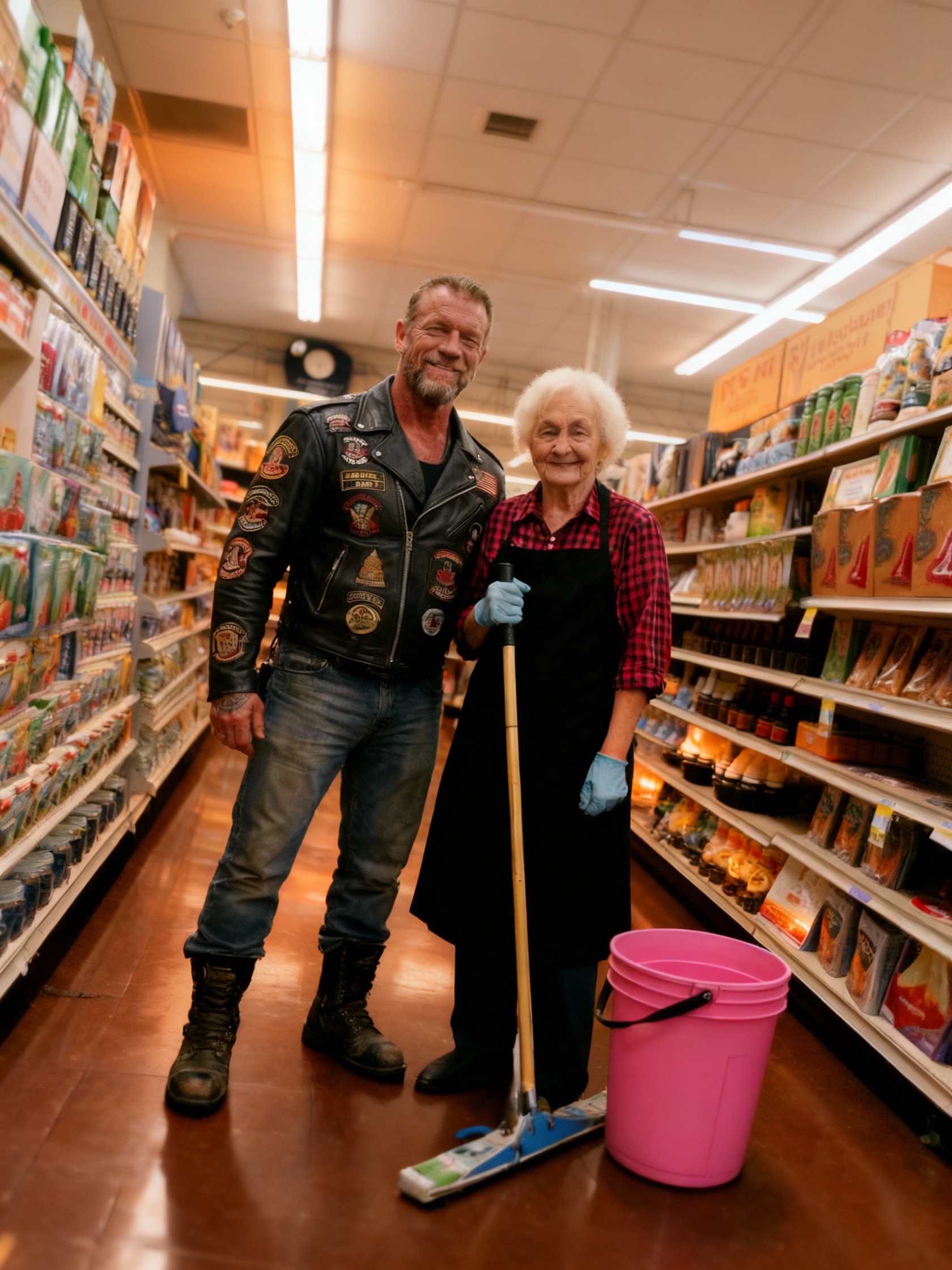 Rich Woman Slapped Me For Mopping Too Slowly Until The Biker In Aisle Three Heard My Screams