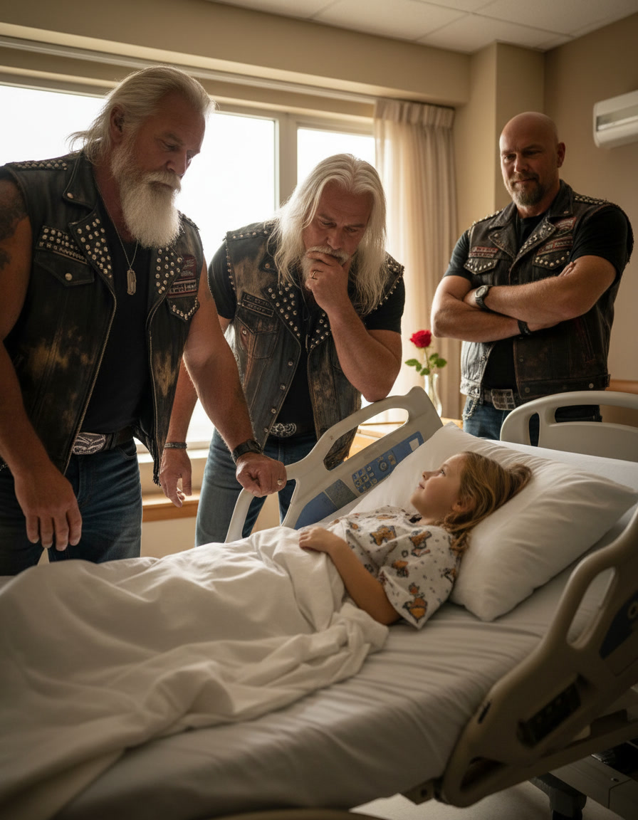 Four Bikers Showed Up To Say Goodbye To The Little Girl Nobody Else Wanted To Visit
