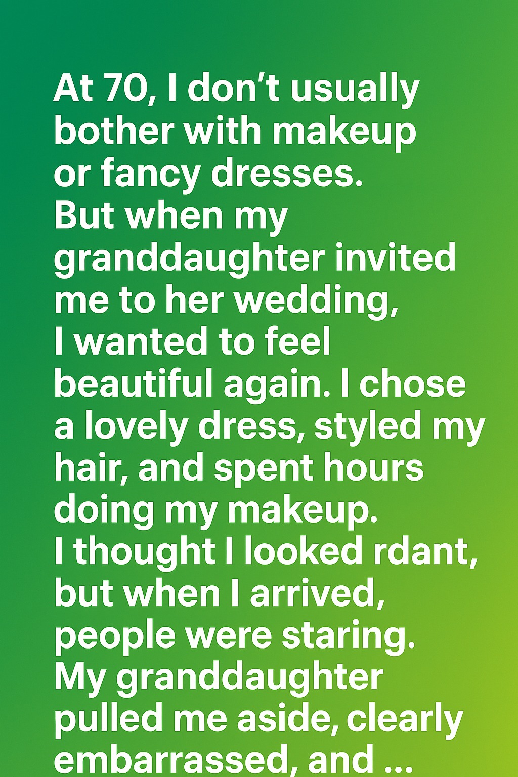 A Wedding, A Mistake, and a Beautiful Realization