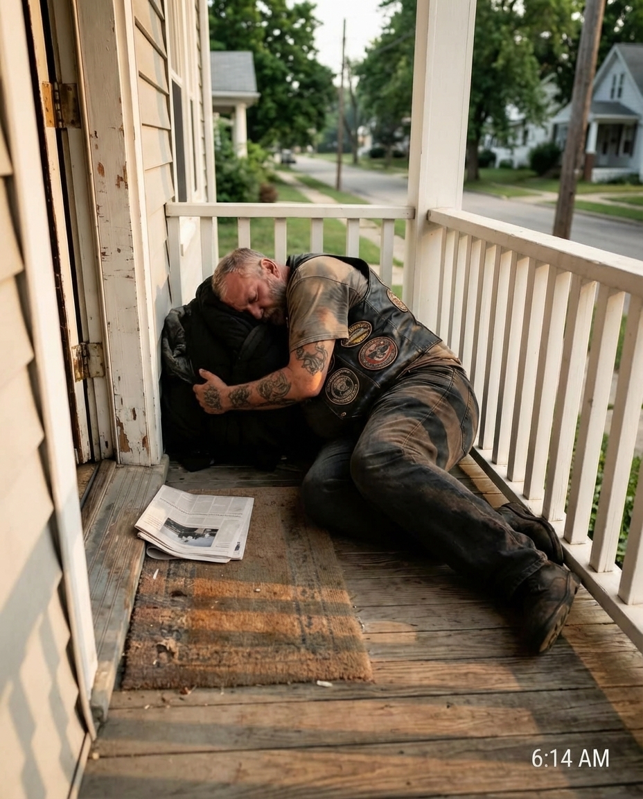 I Was Terrified to Find a Biker on My Porch—Until I Read the Note He Left for Me